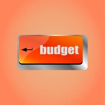 A keyboard with a key reading budget Stock Illustration