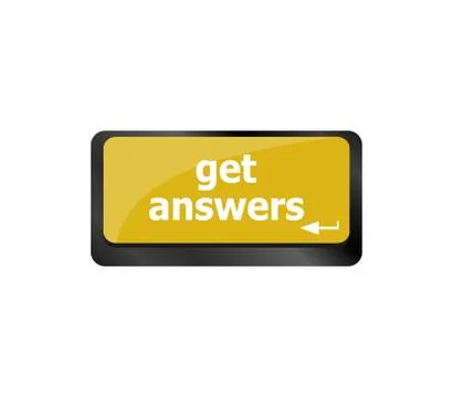 A keyboard with a key reading get answers Stock Illustration