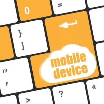 A keyboard with a key reading mobile devices Stock Illustration
