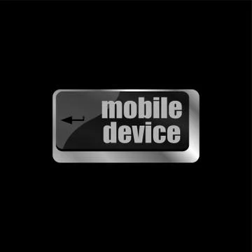 A keyboard with a key reading mobile devices Stock Illustration
