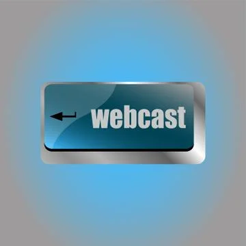 Keyboard key with webcast web button. laptop icon 스톡 일러스트