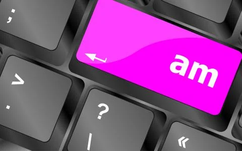 Keyboard keys with Am word element button Stock Illustration