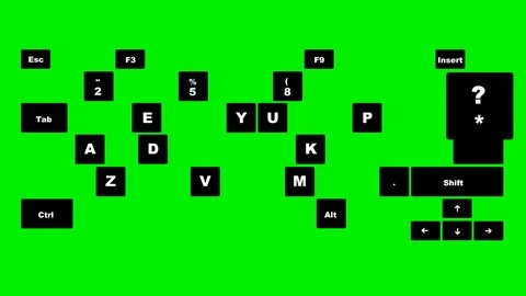 KEYBOARD keys  comes  one by one from out of the frame. Video stock 87590903