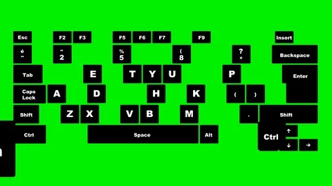 KEYBOARD keys  comes  one by one from out of the frame. Video stock 87595948