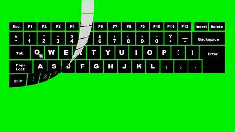 KEYBOARD keys comes from out of the frame and spread one by one.Fast vers. Stock Footage 93863106