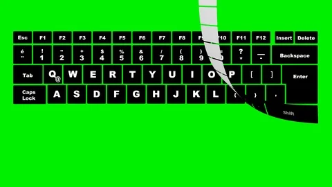 KEYBOARD keys comes from out of the frame and spread one by one.Fast vers. Video stock 93863900