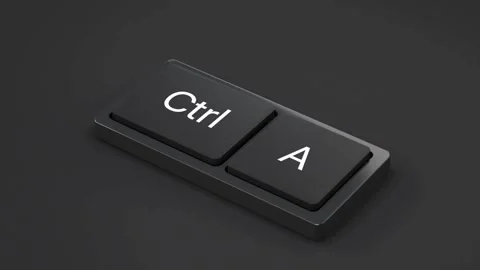 Keyboard keys ctrl and a for select all shortcut Video stock 333835085