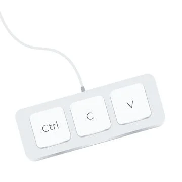 Keyboard keys Ctrl C and Ctrl V, copy and paste the key shortcuts. Computer icon Stock Illustration