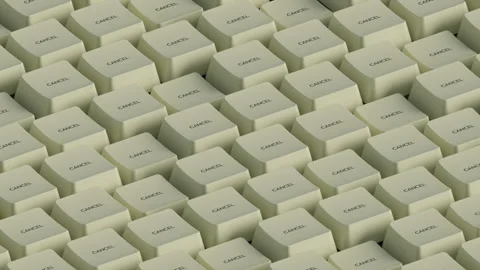 The keyboard keys labeled "cancel" are triggered randomly Stock Footage 263126744