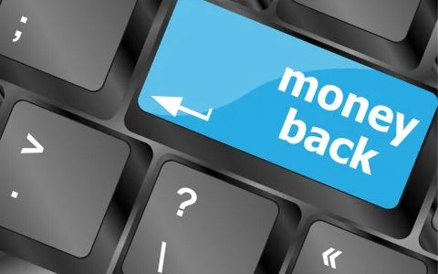 Keyboard keys with money back text on button Stock Illustration