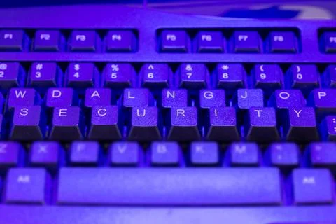 Keyboard with the keys security elevated Stock Photos