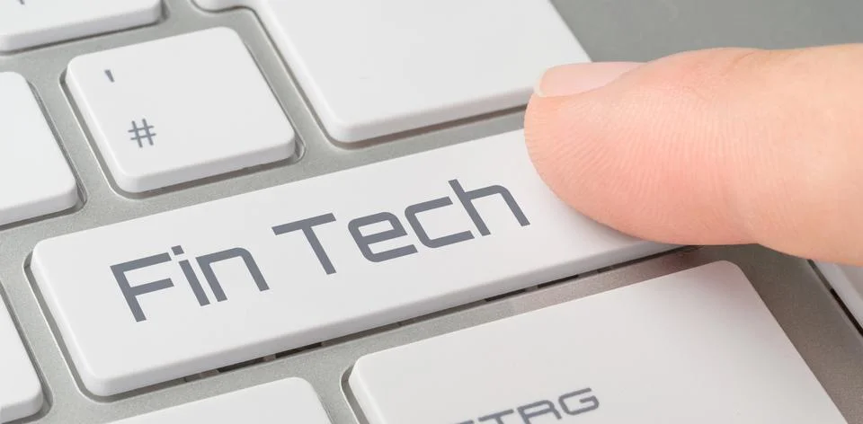 A keyboard with a labeled button - Fin Tech Stock Photos