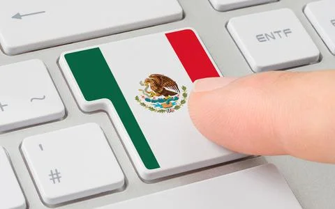 A keyboard with a labeled button - Flag of Mexico Photos