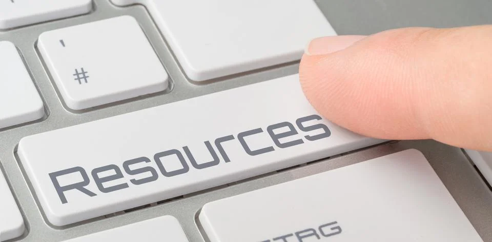 A keyboard with a labeled button - Resources Stock Photos