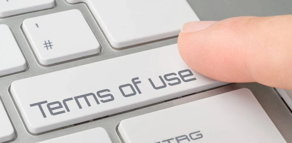 A keyboard with a labeled button - Terms of use A keyboard with a labeled ... Stock Photos