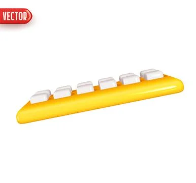 Keyboard from laptop computer. Realistic 3d design element In plastic cartoon Stock Illustration