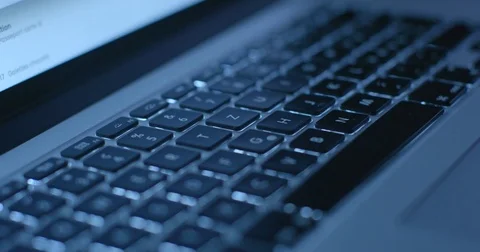 Keyboard laptop rotating Stock Footage 84594733