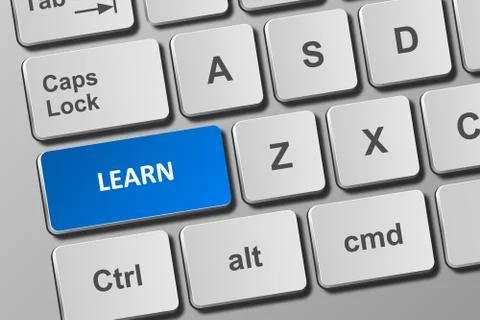 Keyboard with learn button Stock Illustration