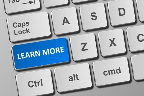 Keyboard with learn more button Stock Illustration