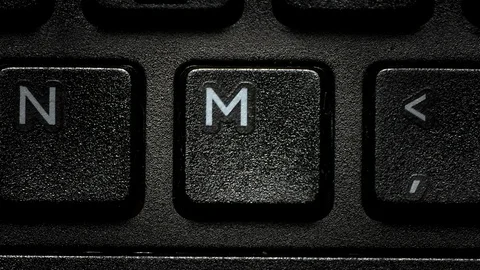 Keyboard Letters closeup macro. Camera handheld and moves slowly. Vídeos de archivo 117870121