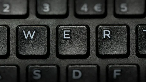 Keyboard Letters closeup macro. Camera handheld and moves slowly. Stock-Footage 117870937