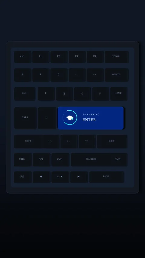 Keyboard loader button animation dark interface loop motion graphic Stock Footage 346638648
