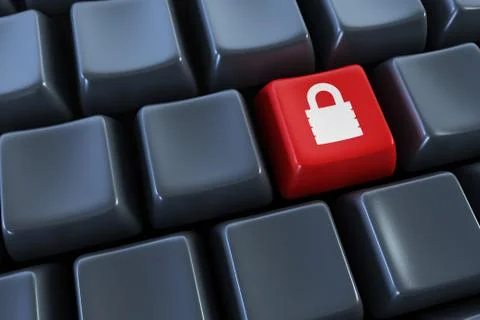 Keyboard with "lock" button Stock Illustration