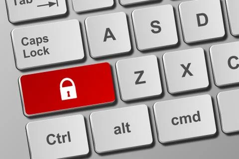 Keyboard with lock button Stock Illustration