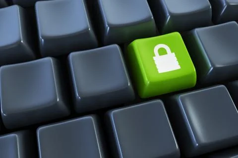 Keyboard with "lock" button Stock Photos