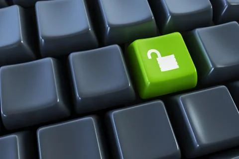 Keyboard with "lock" button Stock Photos