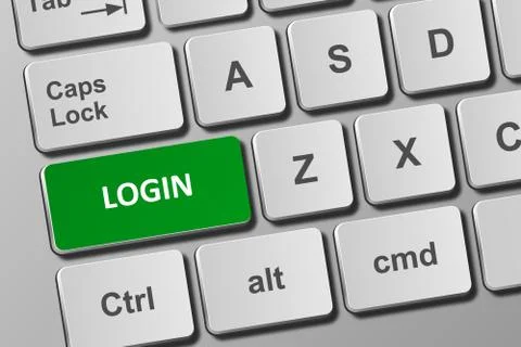 Keyboard with login button Stock Illustration