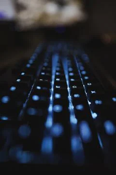 Keyboard in low light Stock Photos