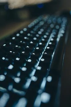Keyboard in low light Stock Photos