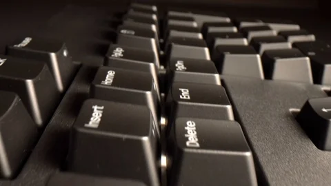 Keyboard Low Scan - High Detent Pull Black Keys Stock Footage 114262065