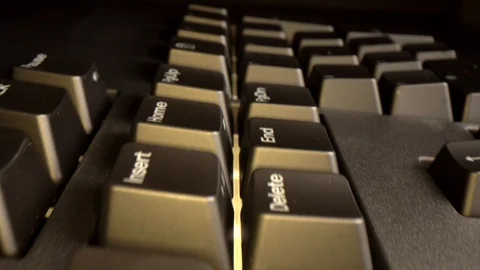 Keyboard Low Scan - High Detent Pull Golden Keys Stock Footage 114262098
