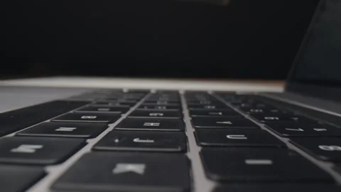 Keyboard Macro View of a Modern Computer Typing Interface in Low Light Stock Footage 331100806