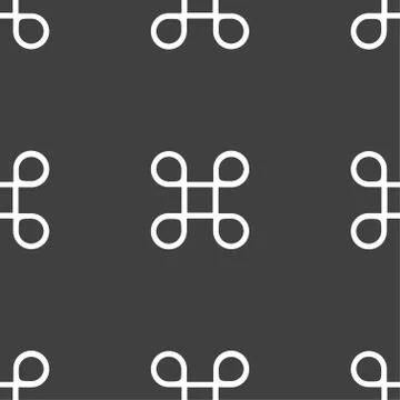 Keyboard Maestro icon. Seamless pattern on a gray background. Vector Illustrazione stock