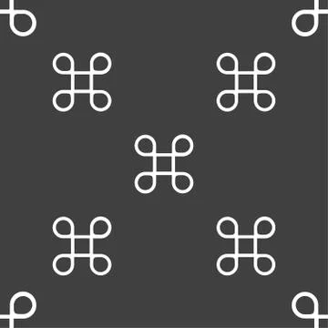 Keyboard Maestro icon. Seamless pattern on a gray background. イラスト素材