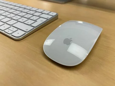 Keyboard with the magic mouse. Stock Photos
