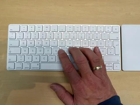 Keyboard with the magic trackpad. Stock Photos