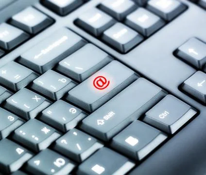 Keyboard with mail sign Stock Photos