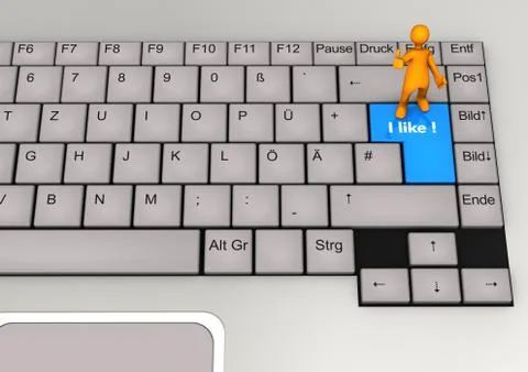 Keyboard manikin i like Stock Illustration