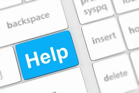 Keyboard message with online supports or help concepts Stock Illustration