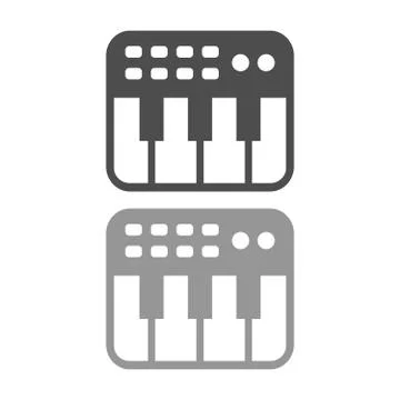 Keyboard Midi Controller Simple Icon Design Stock Illustration