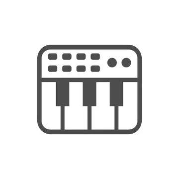 Keyboard Midi Simple Icon White Design Stock Illustration