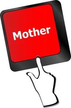 Keyboard with mother word on computer button Stock Illustration