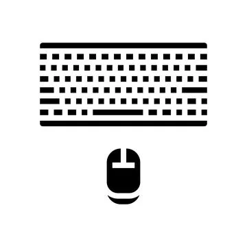 Keyboard mouse hybrid work glyph icon vector illustration Stock Illustration