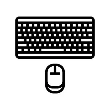 Keyboard mouse hybrid work line icon vector illustration Stock Illustration