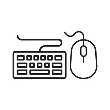 Keyboard mouse set stationery icon vector basic design Stock Illustration