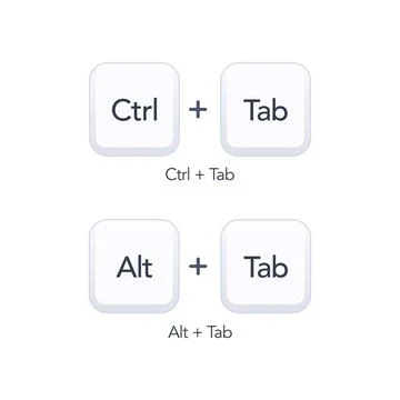 Keyboard navigation shortcuts Ctrl Tab and Alt Tab vector illustration Stock Illustration